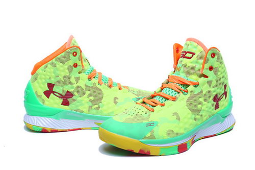Mens Under Armour Curry One Fluorescent Green Orange France